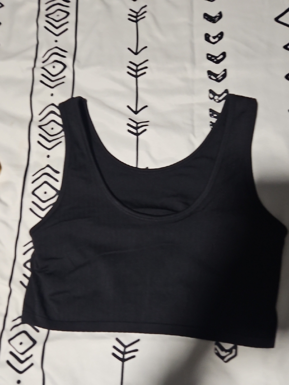 aerie Black Ribbed Scoop Crop